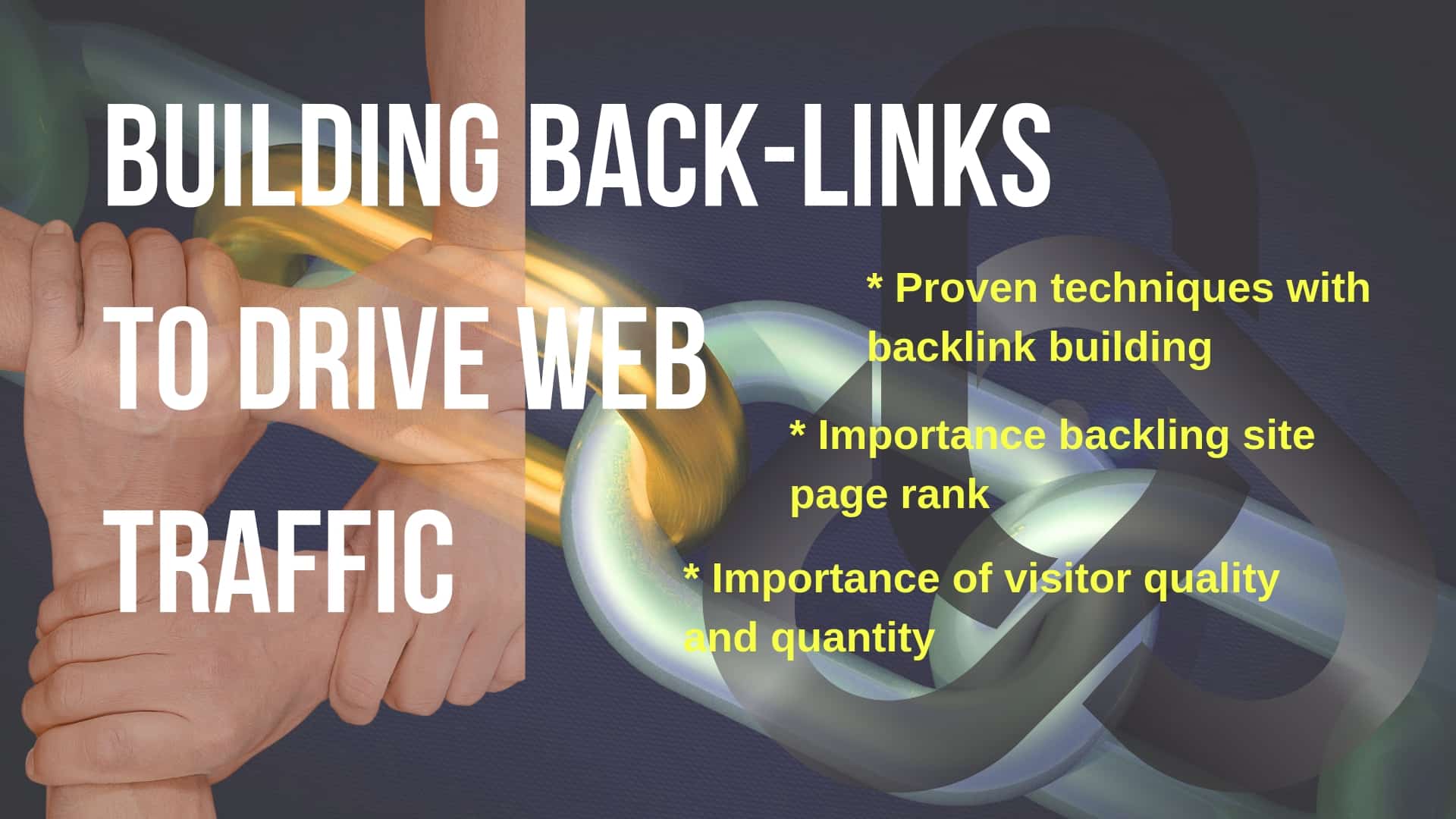 Building backlinks to drive web traffic