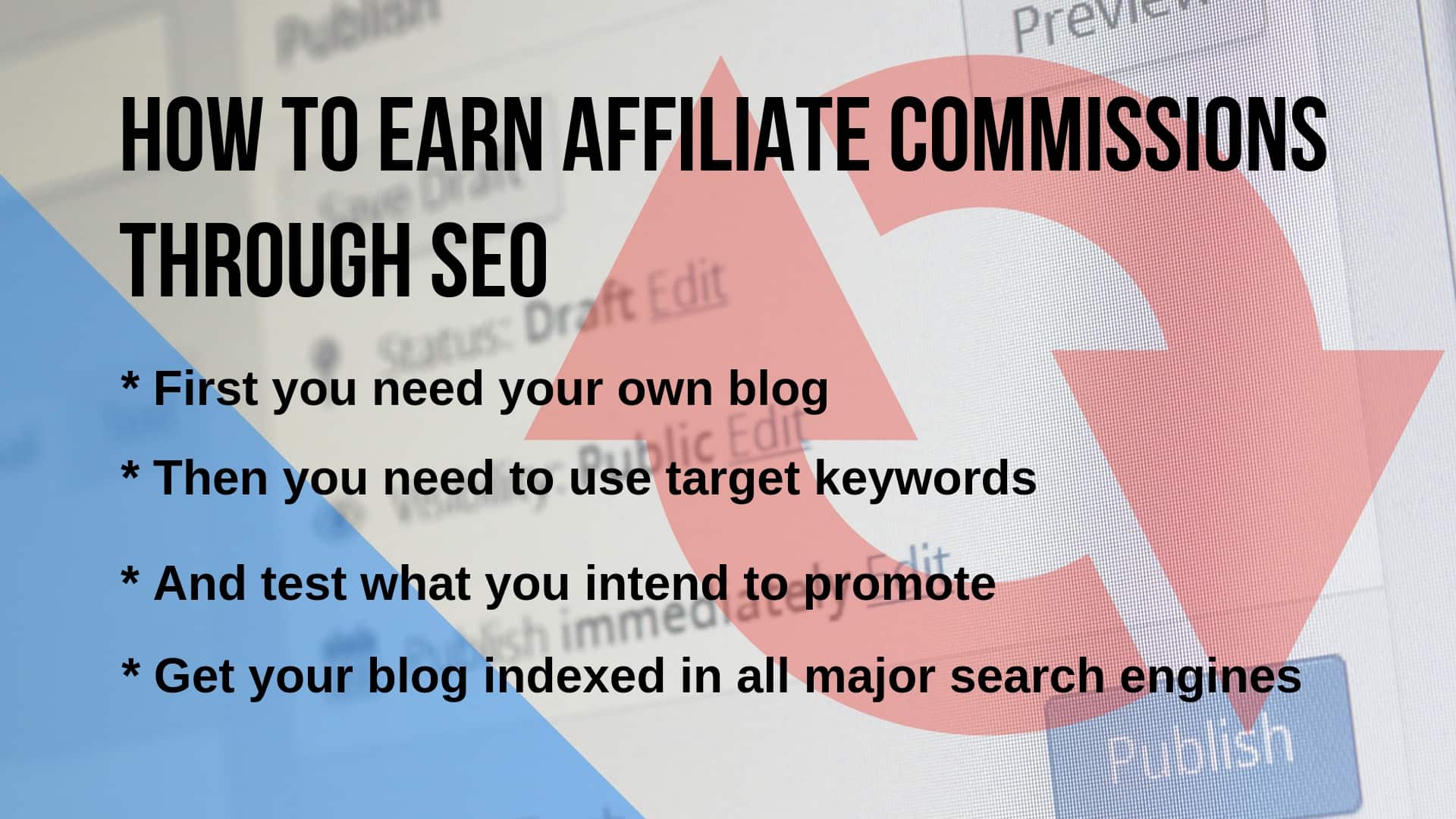 Earn affiliate commissions online through SEO